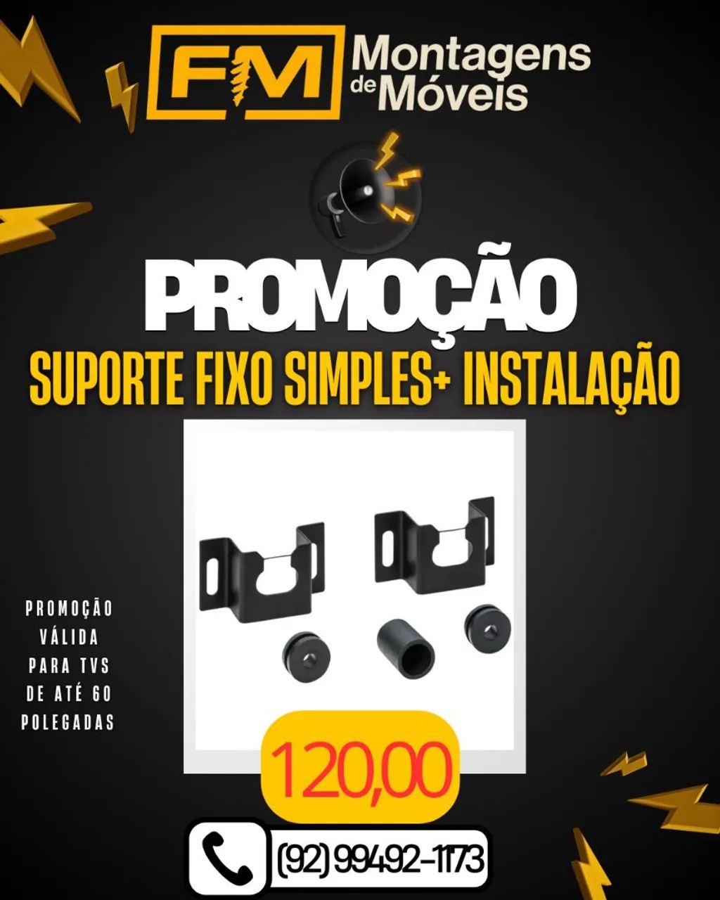 Suportes para tv com instalação  - Foto 2