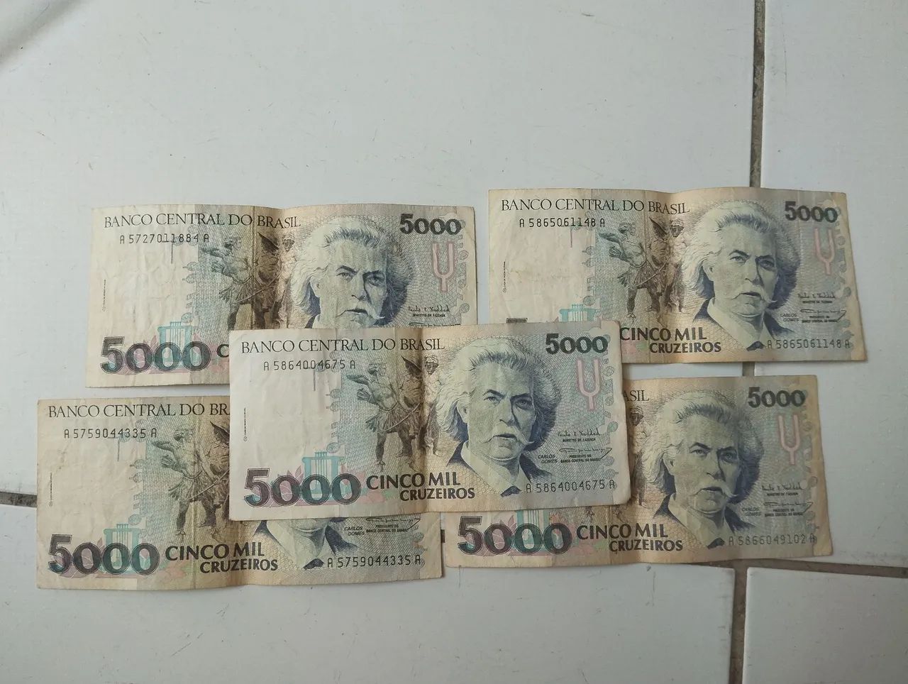 Cédula antiga 5mil cruzeiros 