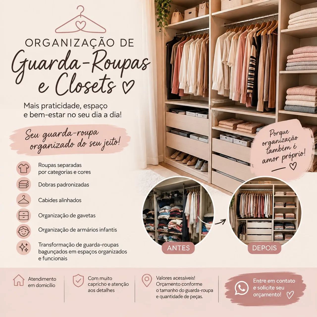 Organizando seu guarda roupa 