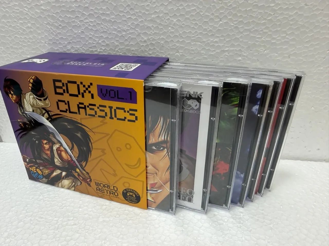 Box Neo Geo CD com 7 Jogos Prensados Completos com Manual Colorido
