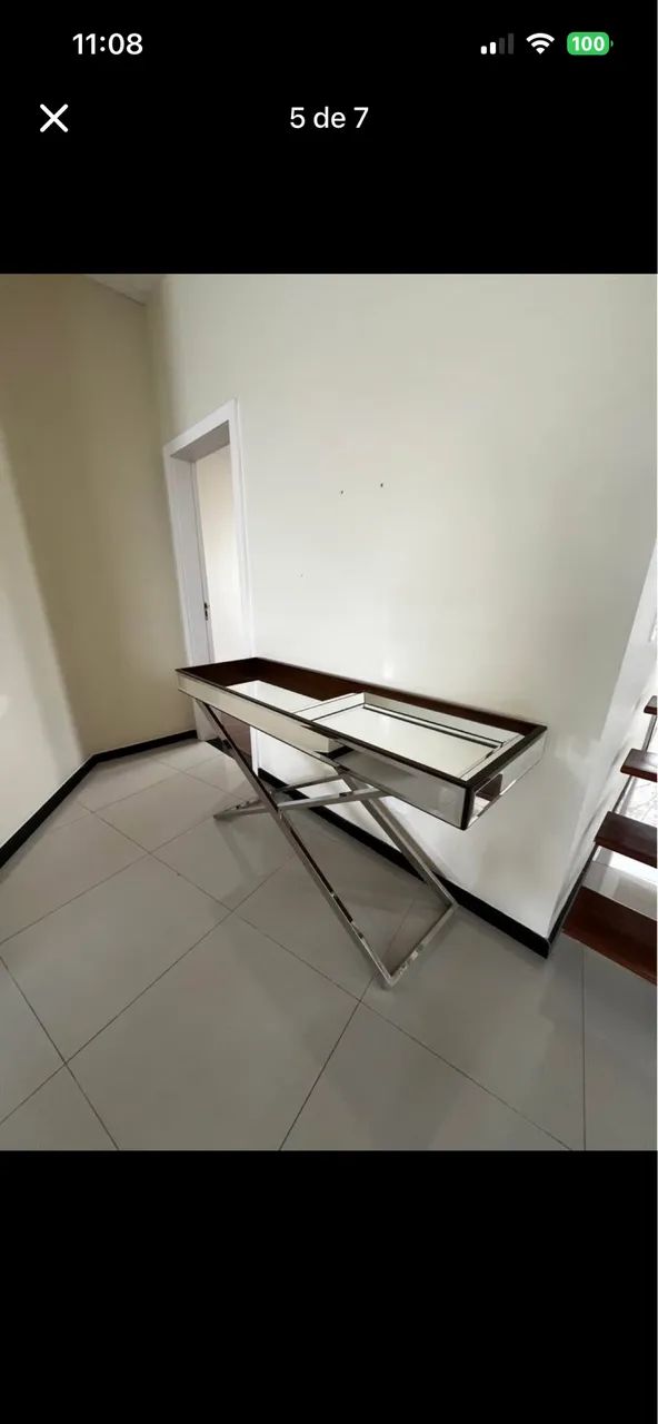 Mesa de apoio metal e vidro - Foto 3