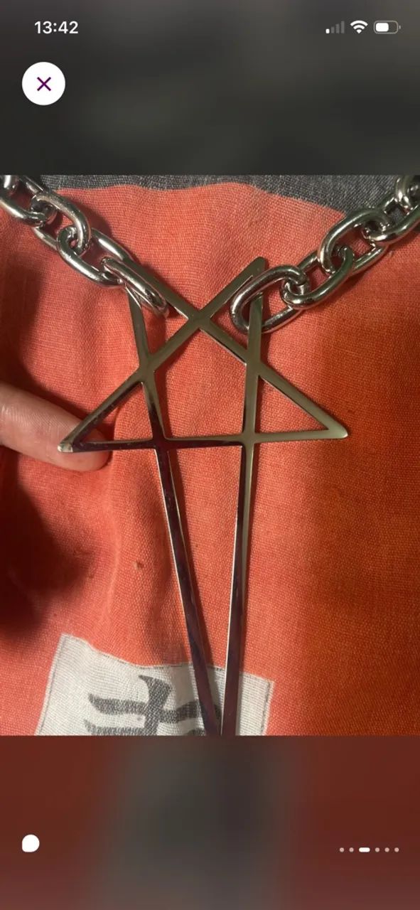 Colar Rick owens pentagrama - Foto 3