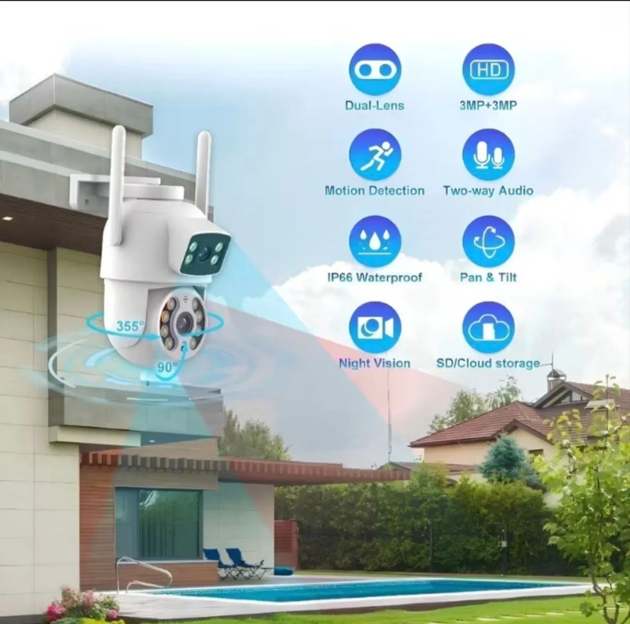 VENDO CÂMERA DE SEGURANÇA COM MONITORAMENTO VIA WI-FI A PROVA DE ÁGUA  - Foto 4