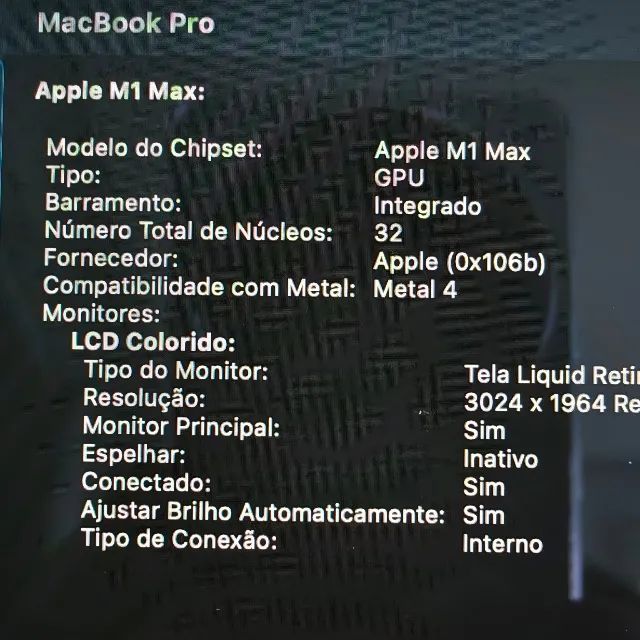 MACBOOK PRO 14 M1 MAX 32GB/512GB - SPACE GRAY - 86% SAUDE - 32GPU - Foto 3