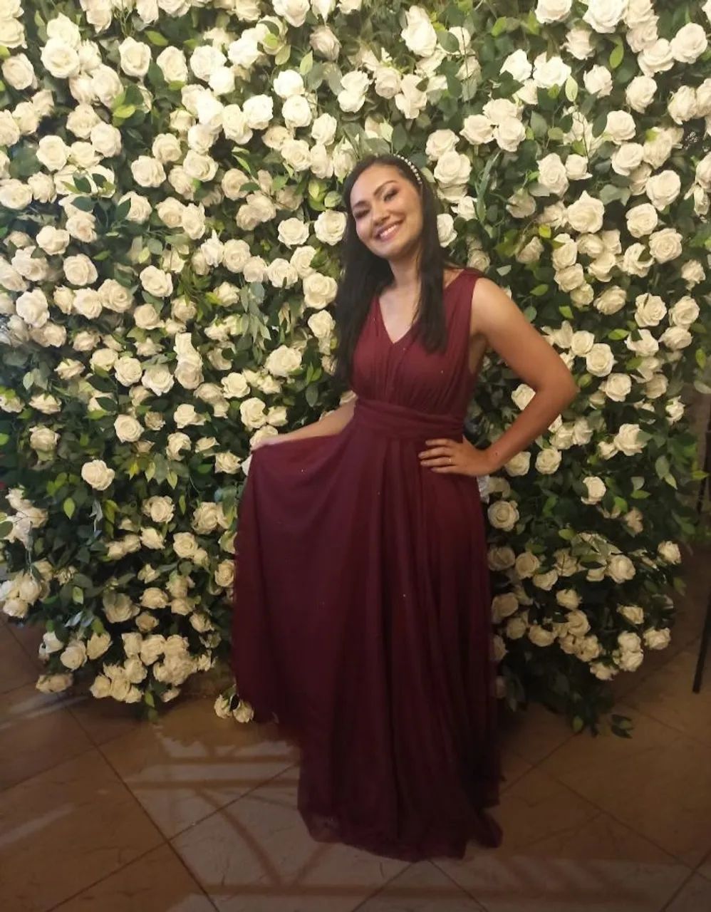 Vestido longo vinho  - Foto 3