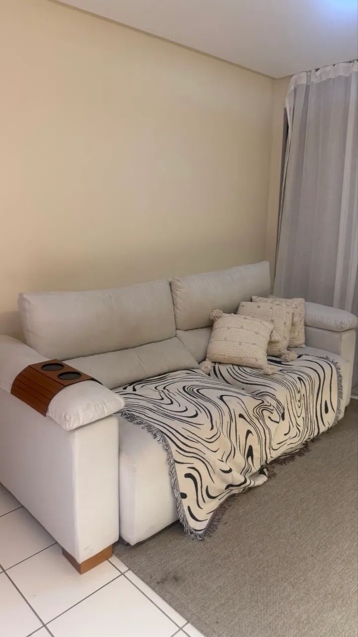 VENDO SOFÁ BEGE RETRÁTIL  - Foto 2