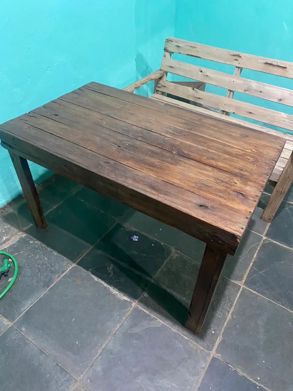Mesa e bancos de Palet  - Foto 3