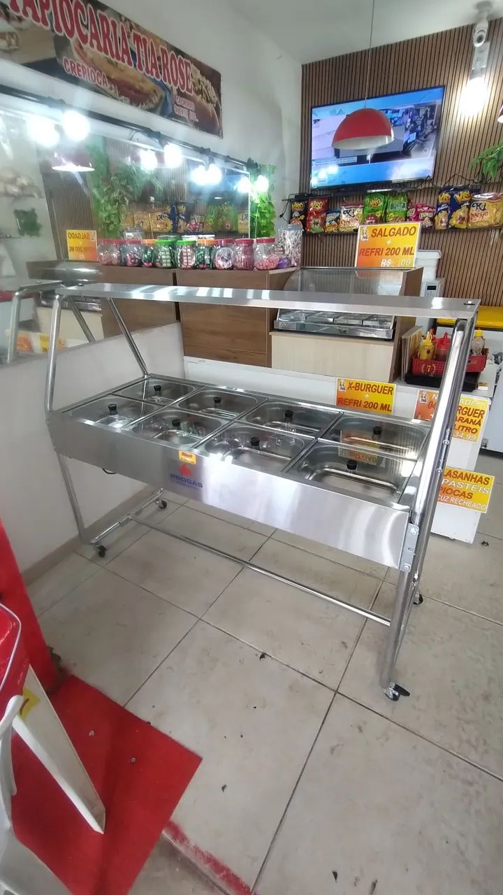 BUFFET SELF SERVICE TÉRMICO 08 CUBAS COM TAMPO DE VIDRO PROGÁS  - Foto 5