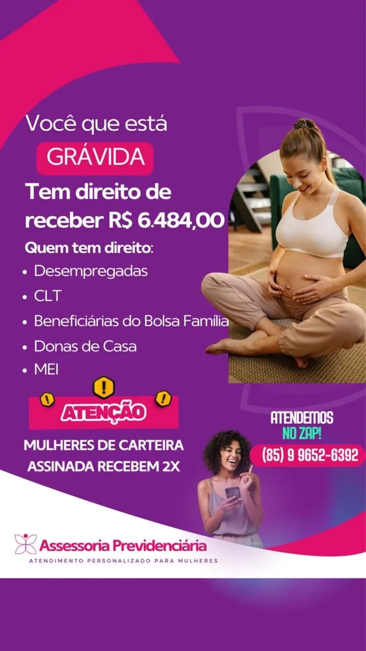 ESTÁ GESTANTE? VENHA GARANTIR SEU BENEFÍCIO 