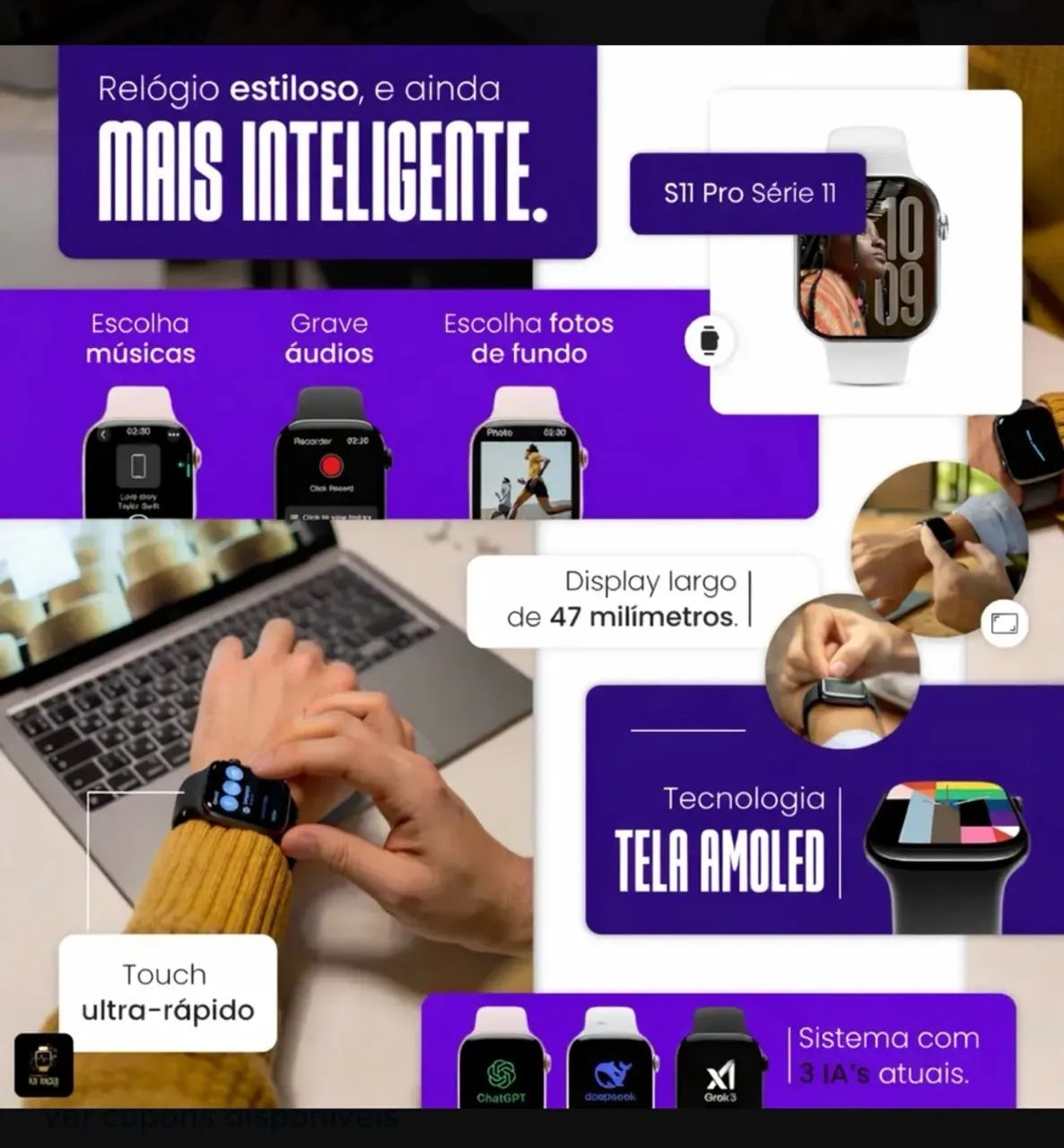Smartwatch S11 Pro Amoled 47mm - Foto 2
