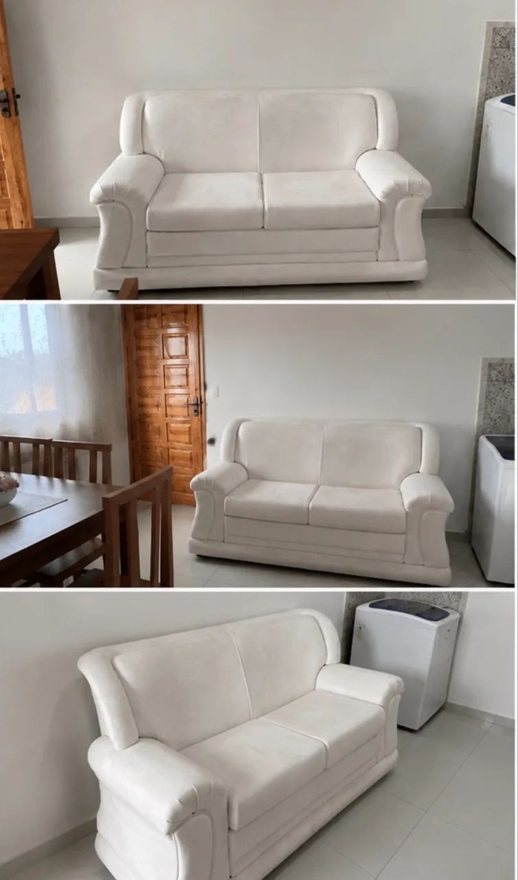 Sofá dois lugares em excelente estado, coro naval branco.  - Foto 2