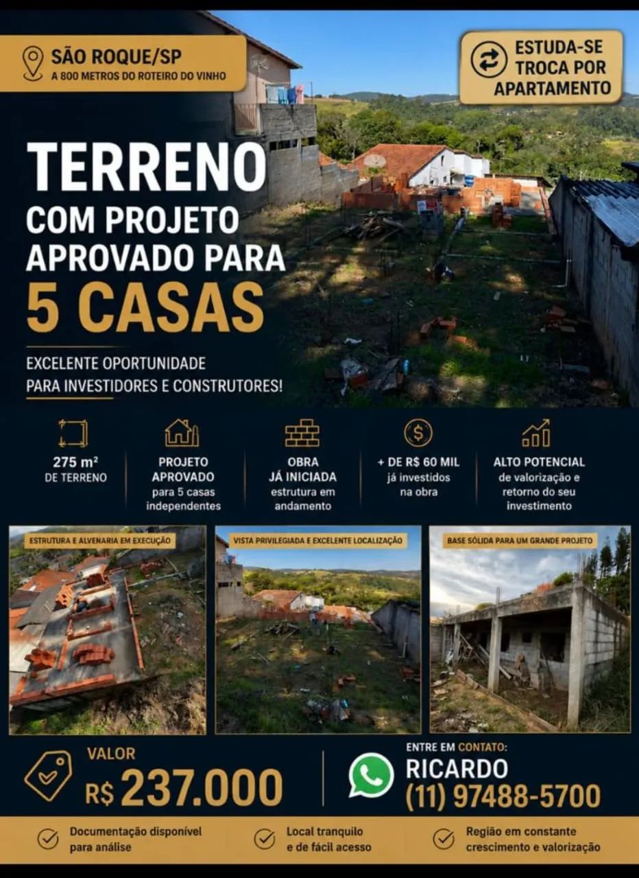 Terreno pronto p construir São Roque SP