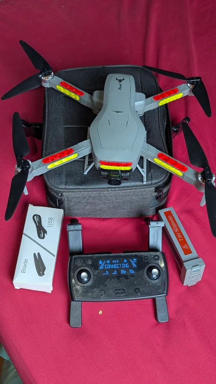 Drone 906pro max2 com sensor de obstáculo quimbal de 3 eixo 2 bateria  com bolça super cos - Foto 5