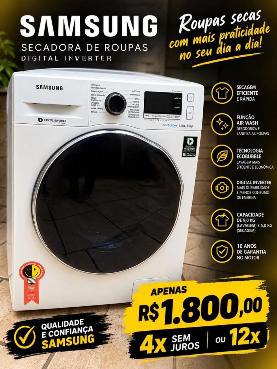 Lava e seca sansung 110v