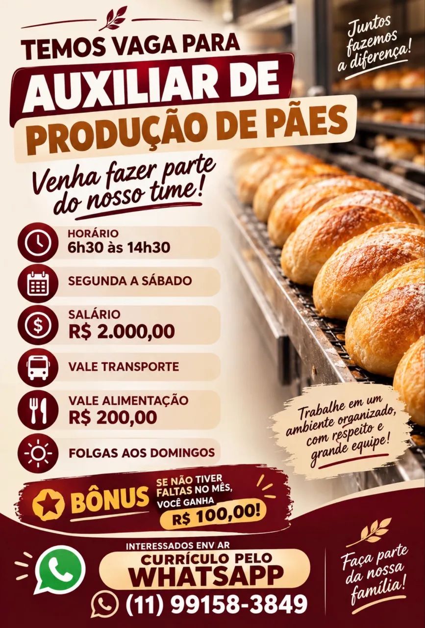 Auxiliar de panificação 