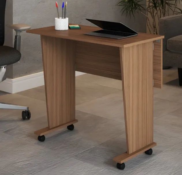 Mesinha com rodinha home office dobrável - Foto 2
