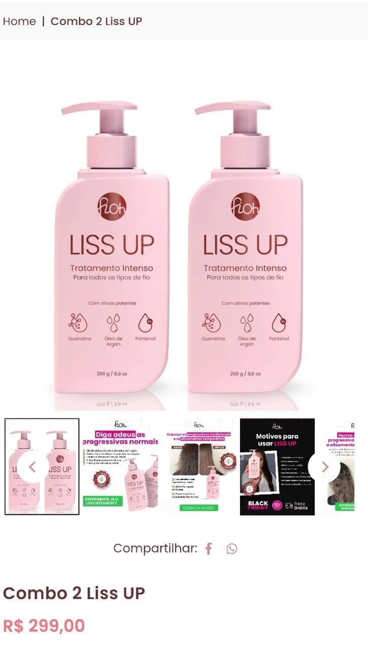 Liss up alinhamento capilar $100 ? desconto