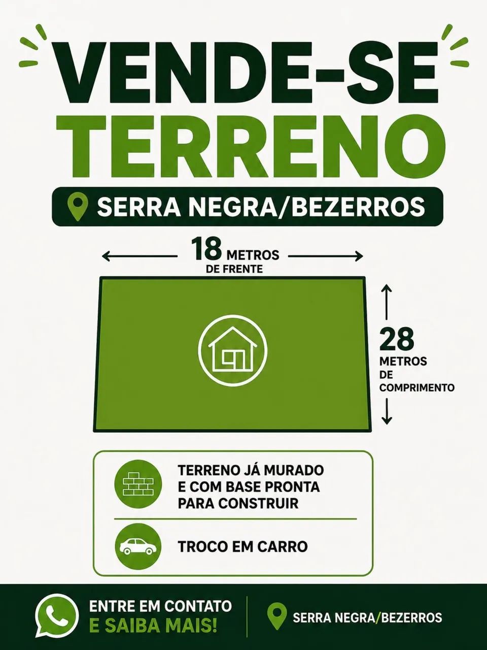 Terreno em Serra negra, bezerros.