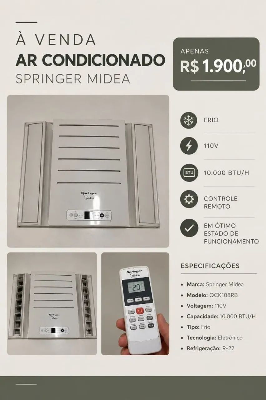 Ar condicionado Springer Midea de parede  - Foto 4