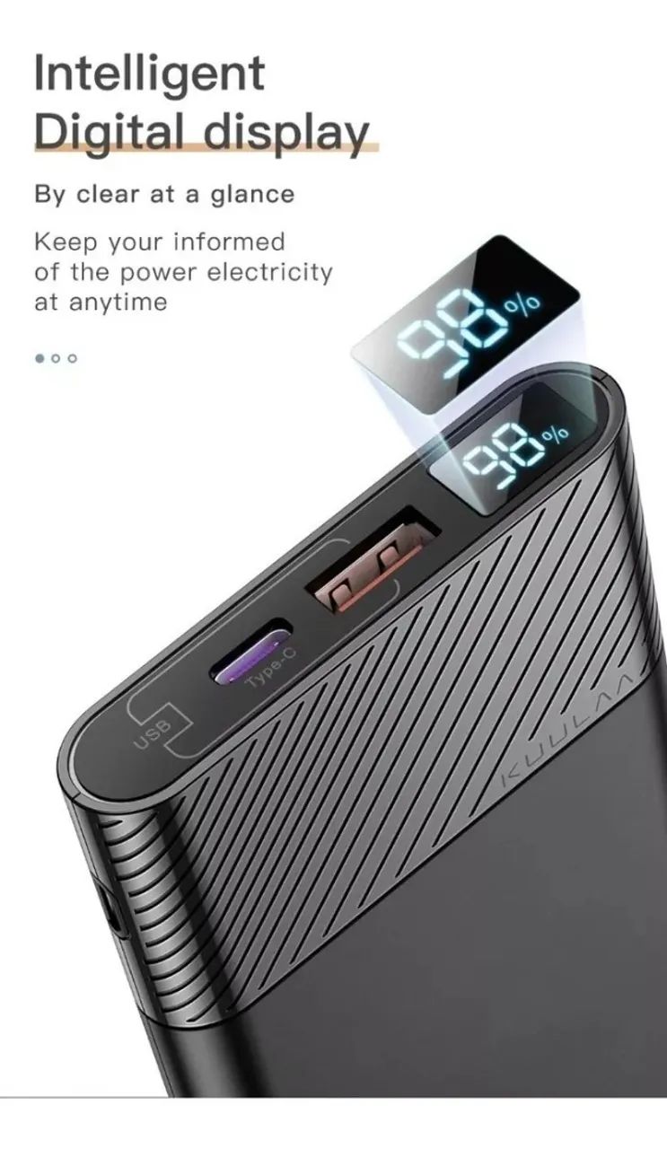 Power Bank 10.000 Mah Kuulaa Pd 3.0 Quick Charge - Foto 3