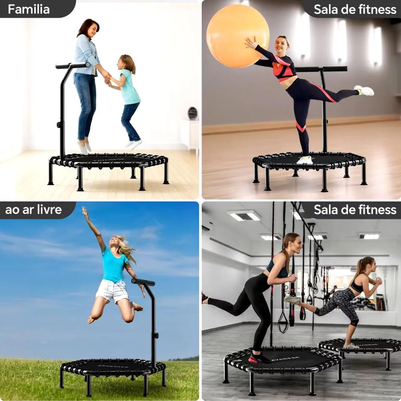 Jump Profissional Academia 250kg Cama Elastica Trampoli Mini Trampolim Para Uso DoméStico. - Foto 5