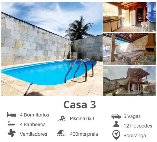 Casas Temporada Itanhaém - Piscina Aquecida, Churrasqueira,  Ar Condicionado - Foto 12
