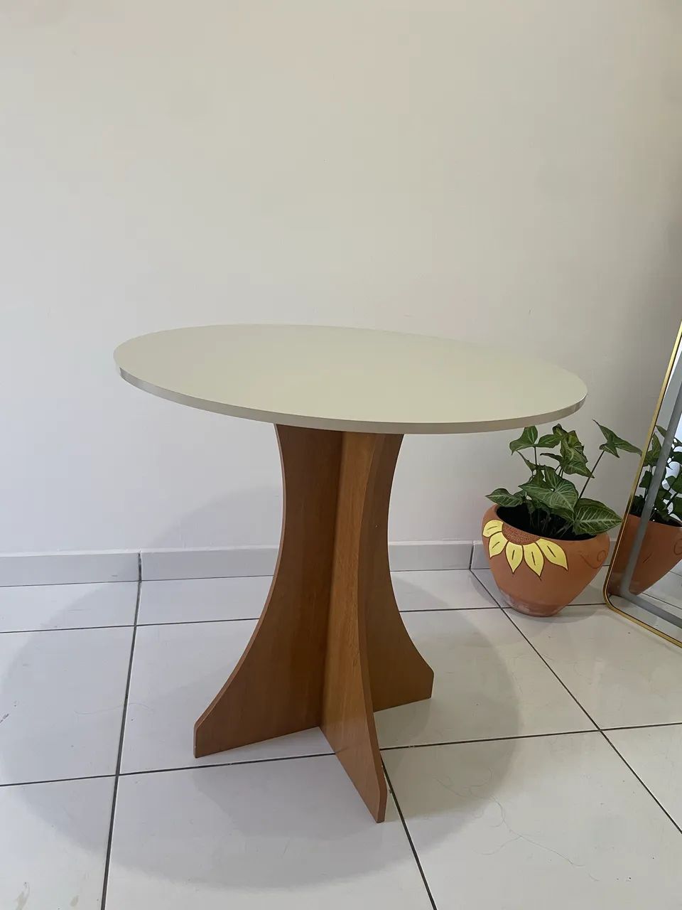 Mesa em mdf off white e nature - Foto 2