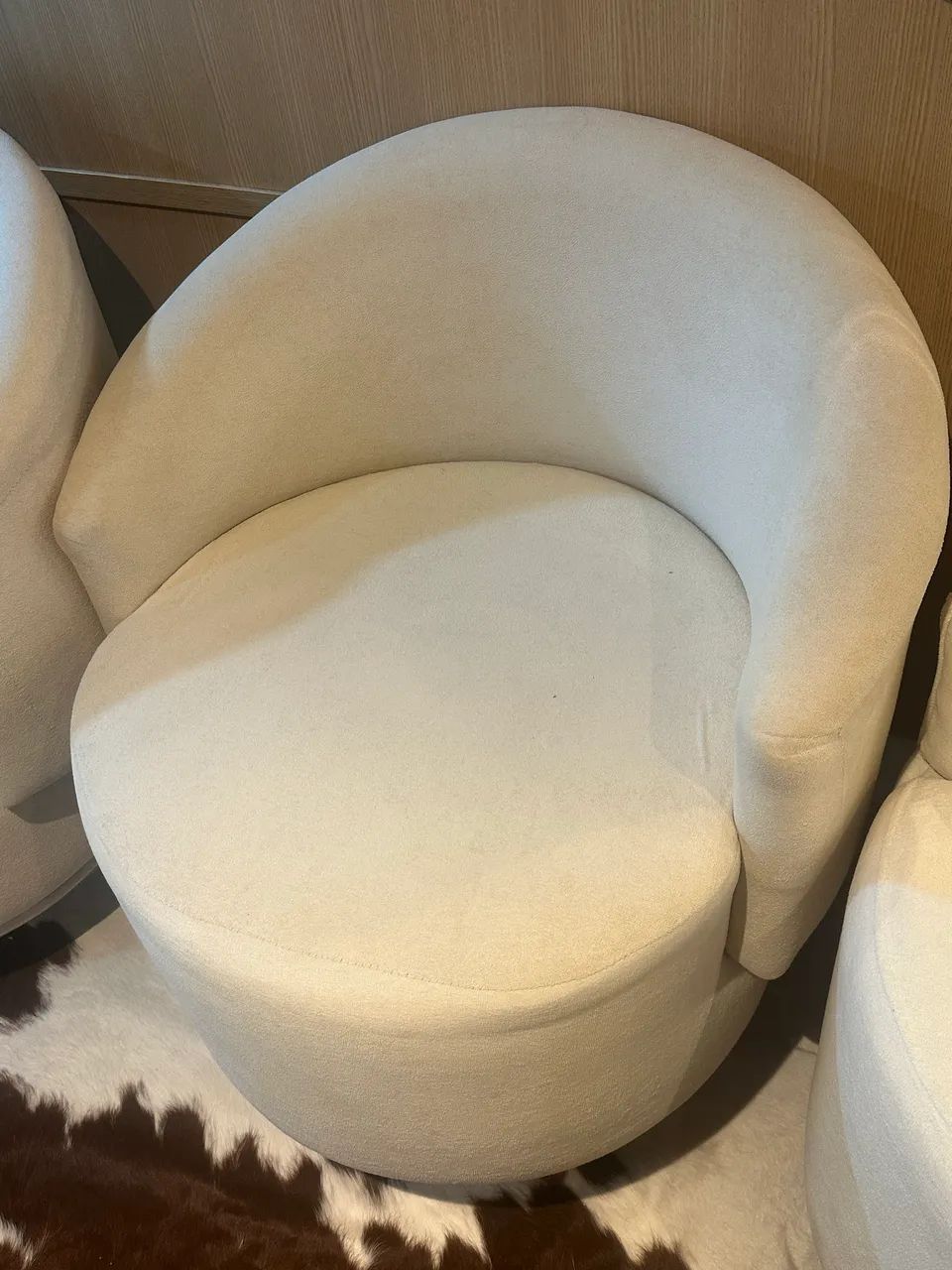 Sofá curvo 1 lugar feijão forma orgânica bouclé - Foto 2
