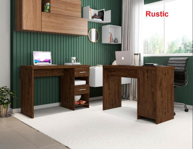 Escrivaninha mesa Desktop 02 gavetas promoção ! Frete + montagem Grátis - Foto 4