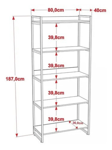 Estante Multiuso 5 Prateleiras 187cmx80cm  Maranello *nova embalada - Foto 2