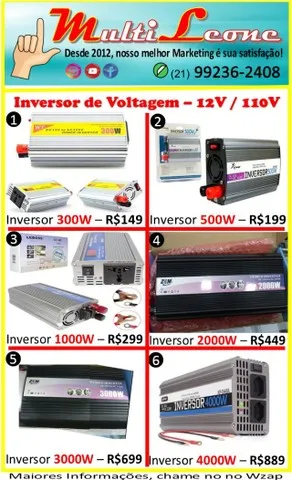 Inversor de Voltagem Conversor de Energia os Melhores Preços Pronta entrega.
