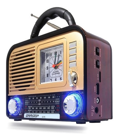 Rádio Retro Recarregável Bluetooth Fm Usb Antigo Grasep D-F9 ?