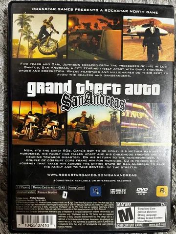 Grand Theft Auto: San Andreas manual for the Playstation 2