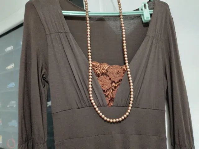 Vestido marrom midi - Foto 5