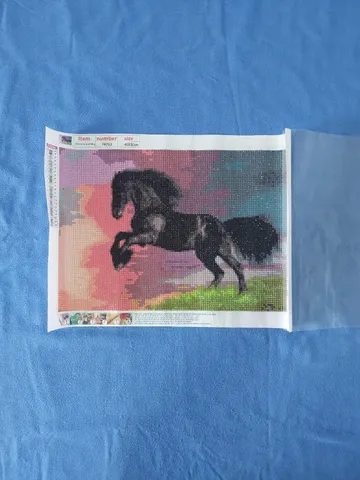 Quadro decorativo Cavalo Preto no Campo Pulando