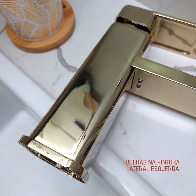 NOVA | Torneira Monocomando Banheiro Dourada Metal Avaria Estética - Fazemos Entrega - Foto 6