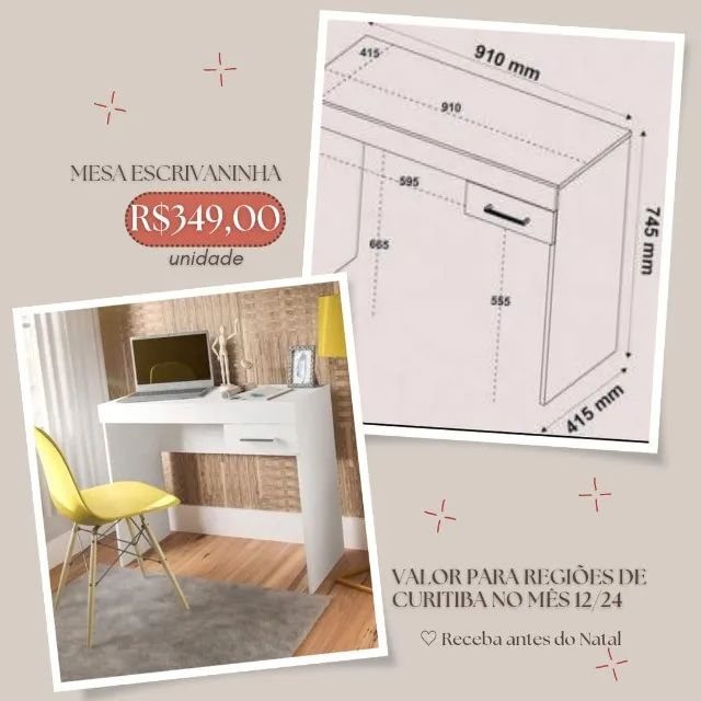 Promoção Mesa Escrivaninha  - 10/12   