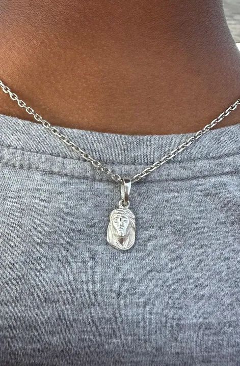 Pingente face de Cristo - Prata 925k
