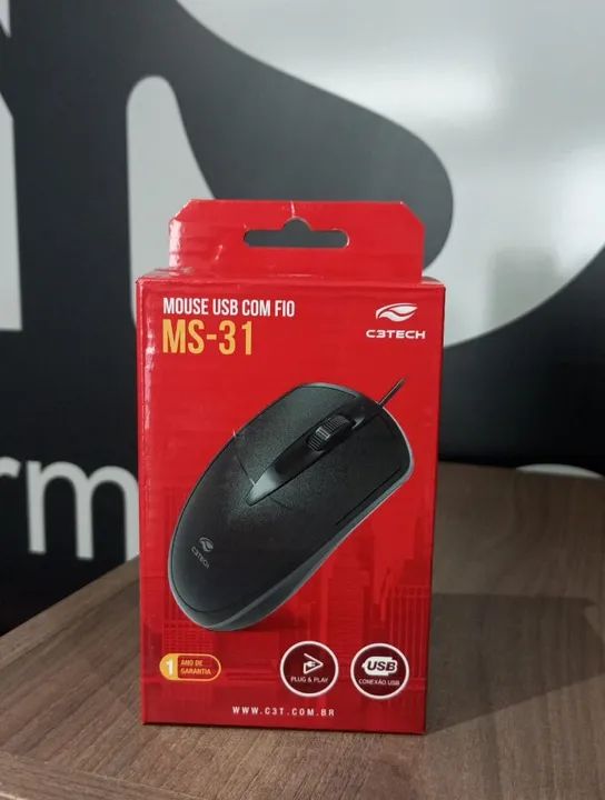 Mouse Usb Com Fio C3tech 1000Dpi