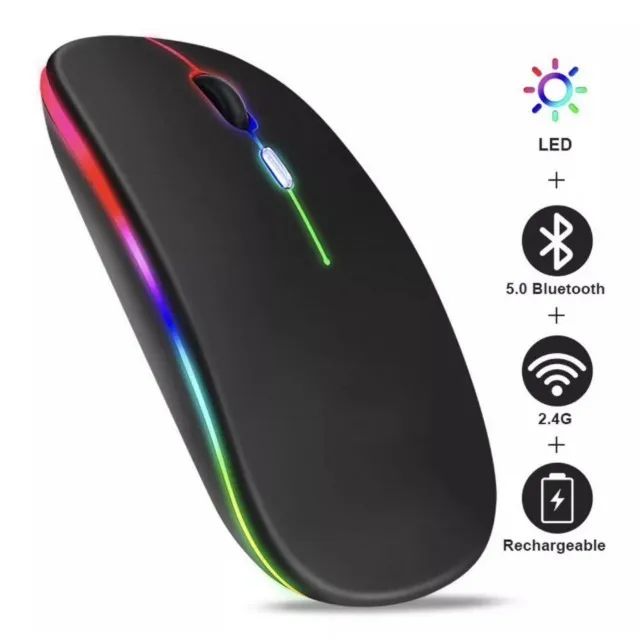 Mouse Sem Fio E-1300pro Recarregavel Bluetooth 5.1 Rgb 2.4ghz Silencioso - Foto 4