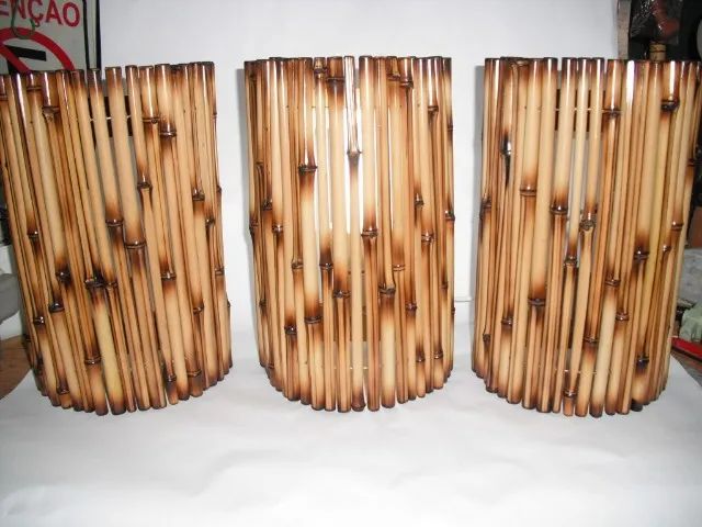 ARANDELA DE BAMBU LUMINÁRIA decoração eco - Foto 3