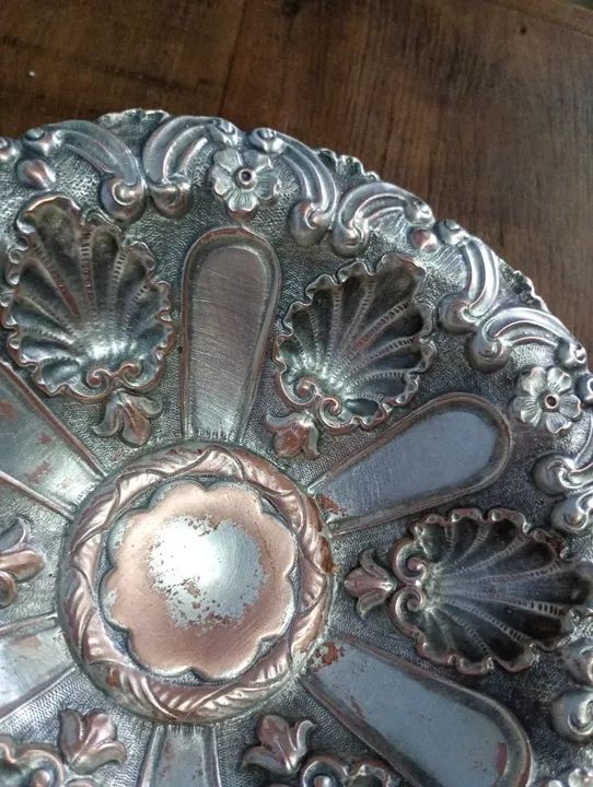 Antigo e Raríssimo Centro de Mesa Espessurado a Prata - Foto 6