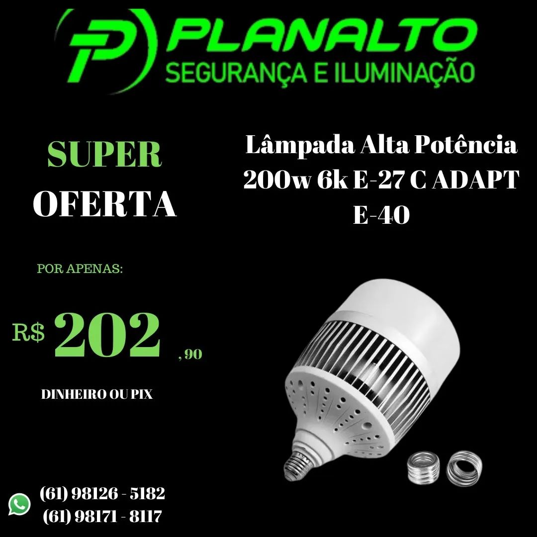 Lâmpada Alta Potência 200w 6k E-27 C ADAPT E-40