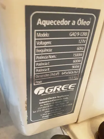 Aquecedor a óleo Gree com controle de umidade