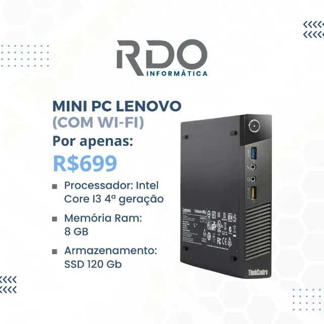 Mini PC Lenovo I3 para trabalhar, estudar e navegar Computadores e