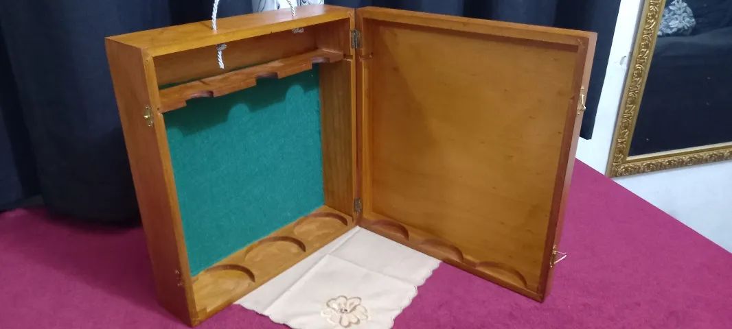 Antiga Caixa De Madeira Marchetada  - Foto 6