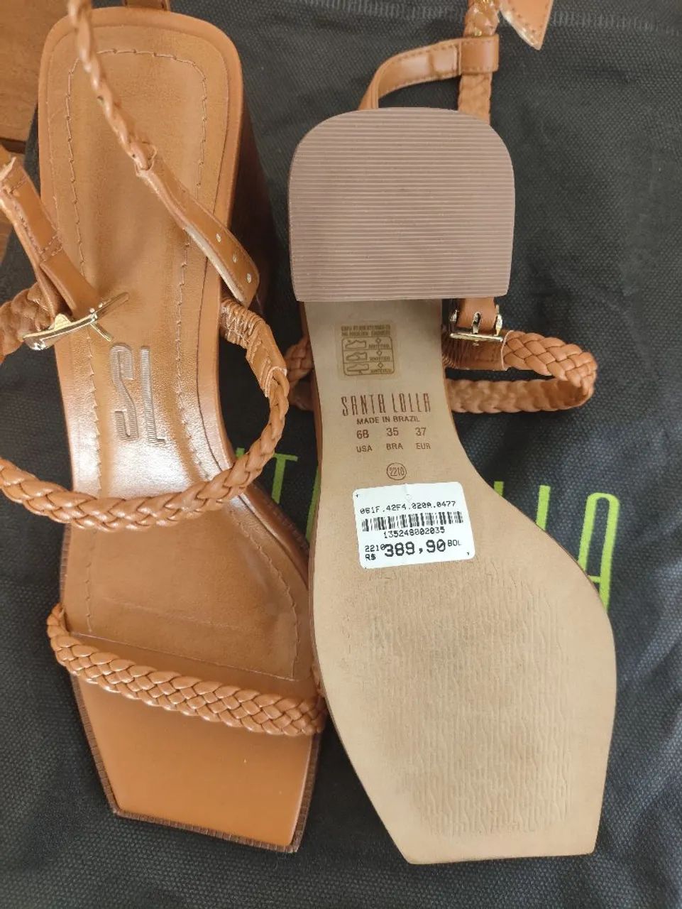 Sandália Santa Lolla marrom cinamon tranças - Foto 4