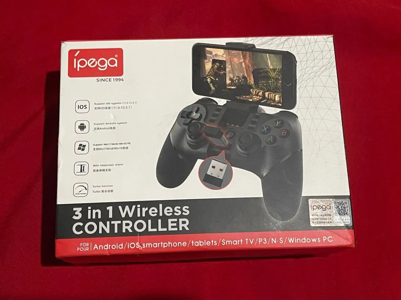 Controle Wireless 3 em 1 para Android, iOS, Smart TV, PS3/N-S e PC