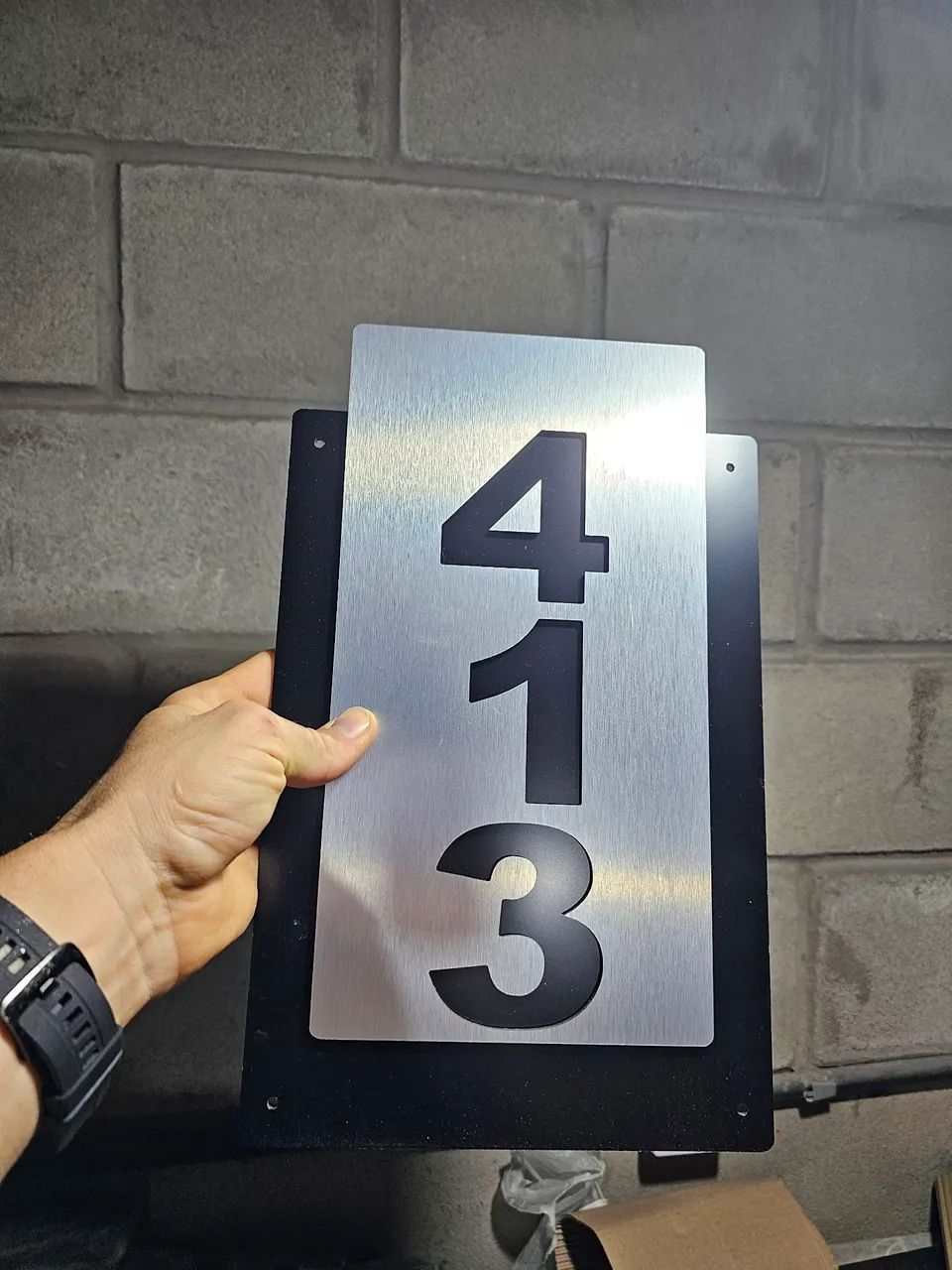 Placa de número de casa moderna ACM personalizado