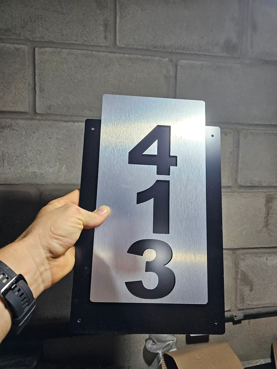 Placa de número de casa moderna ACM personalizado
